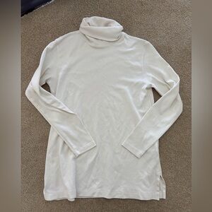 Lands' End Cream Turtleneck Long Sleeve Top